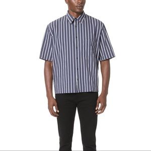Vince Mens Narrow Stripe Short Sleeve Shirt S